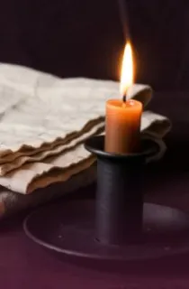 A wood & tobacco candle